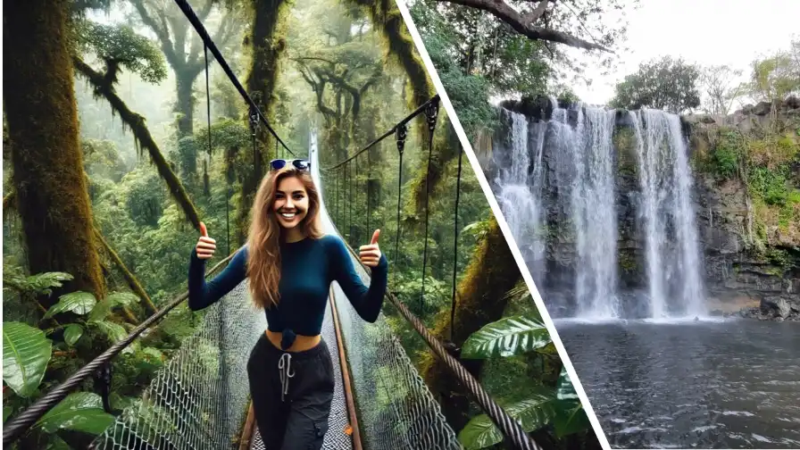Heliconias Hanging Bridges-Llanos del Cortes Waterfall