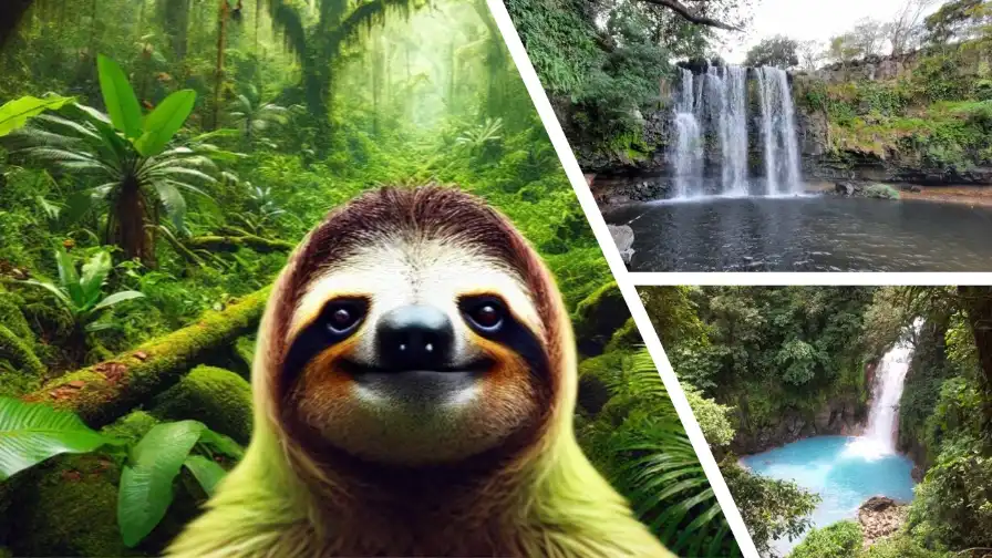 LLanos del Cortes Waterfall-Rio Celeste Hike-Sloth Tour